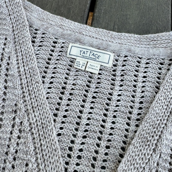Fat Face Anna Tan Open Stitch Cardigan NWOT - Picture 2 of 5